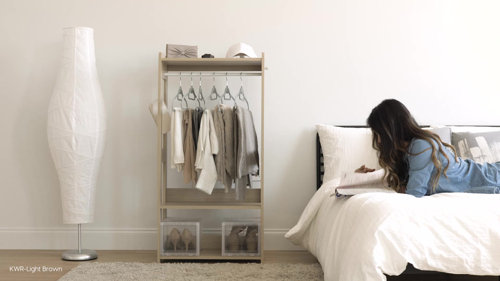 Iris compact wood online garment rack